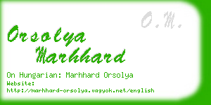 orsolya marhhard business card